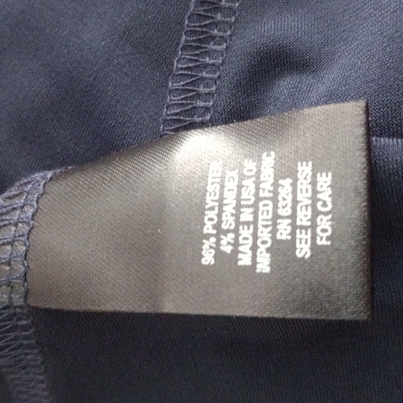 Roz&Ali Sz L Navy High/Low Midi Dress W/ white trim - Picture 8 of 8